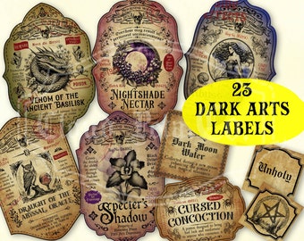 Halloween Potion Labels, Witch Apothecary Printable (Digital Download)