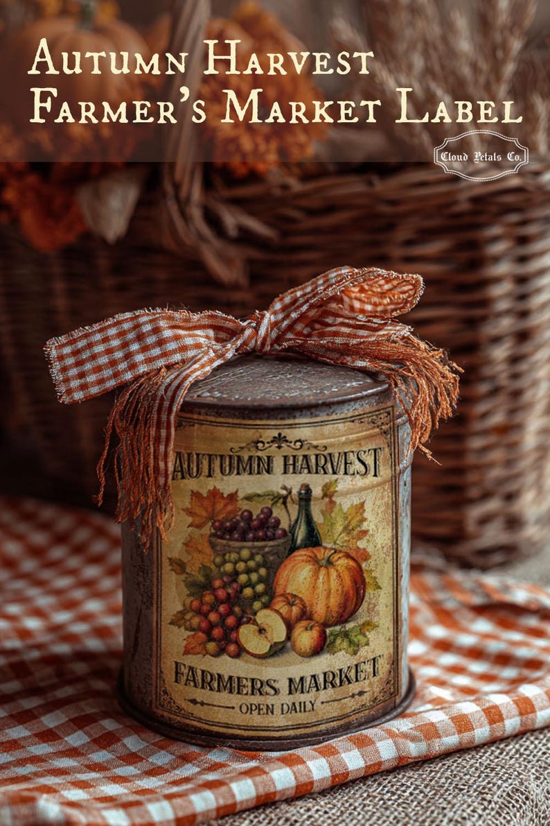 Fall Labels Pack Vintage Farmhouse Fall Labels: Autumn Decor, Pumpkin Patch (digital ...