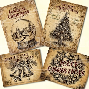Vintage Weihnachtsdekoration zum selbst ausdrucken, Adventskalender, Schneekugel, Adventskalender, Adventskalender, Adventskalender