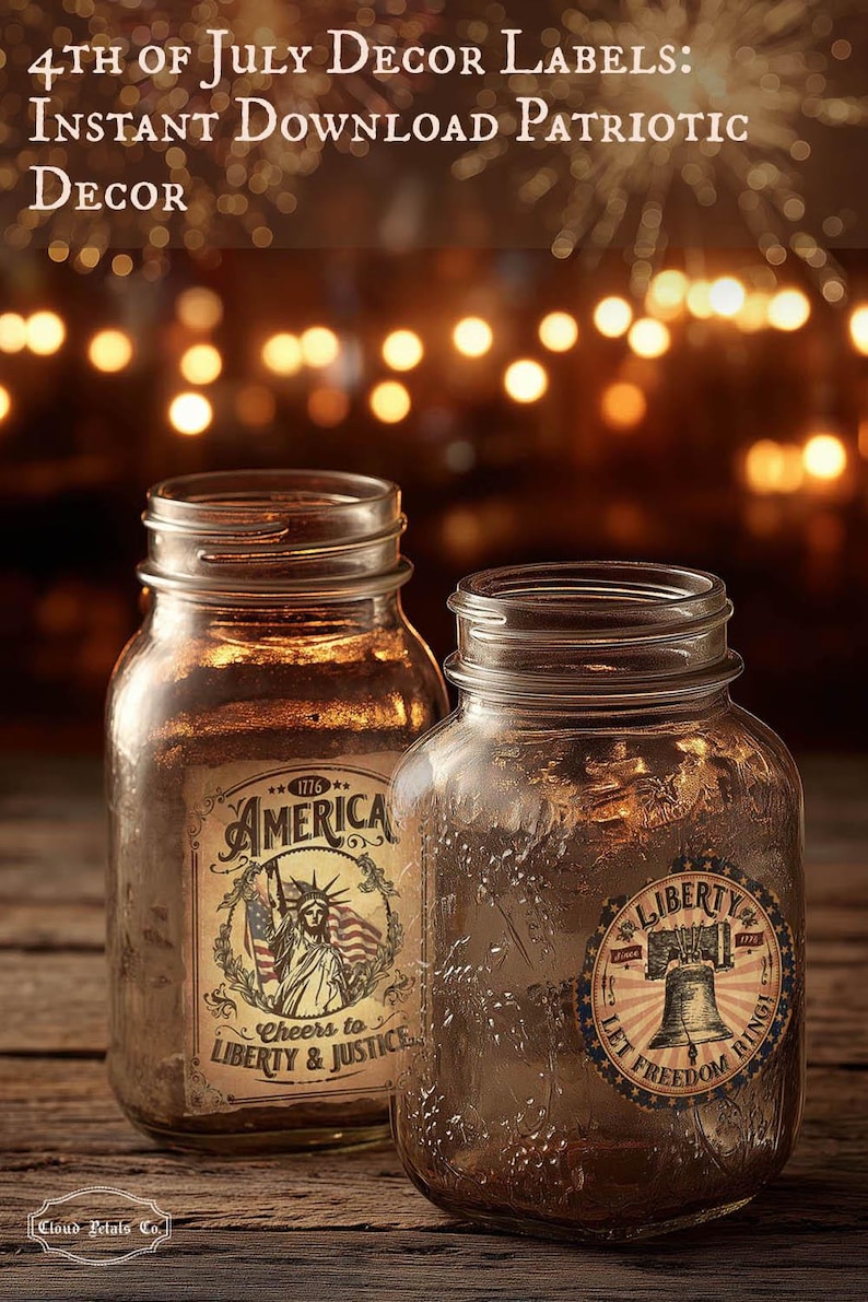 July Label Vintage 4th of July Labels: Patriotic Americana Decor (digital Download ...