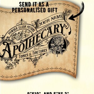 Personalized Apothecary Sign, Printable Witch Decor, Unique Home Gift ...