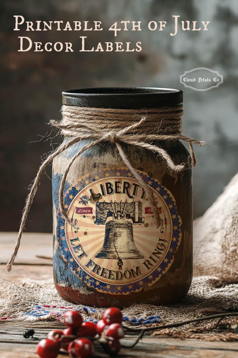 July Label Vintage 4th of July Labels: Patriotic Americana Decor (digital Download ...