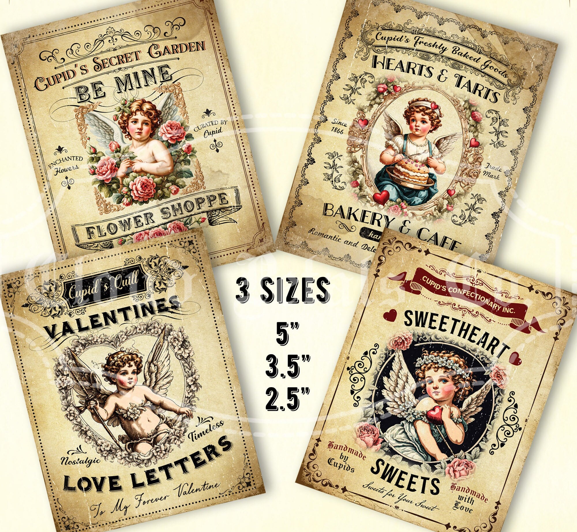 Vintage Victorian Valentine's Day Cards Graphic by CraftArtStory · Creative  Fabrica