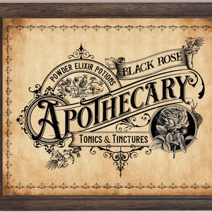 Enseigne d'apothicaire personnalisée, décoration de sorcière imprimable, cadeau de maison unique pour cabinet d'apothicaire, cadeau pour sorcière, téléchargement numérique