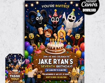 99 Nights Forest Birthday Invitation, Halloween Invite, Spooky Adventure Party Template (Digital Download)