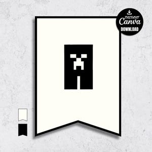 Editable Birthday Quest Banner | Pixel Block Banner | Birthday Bunding | A-Z | Alternative Colors | 5x7 inches size in 8.5x 11 inches Paper