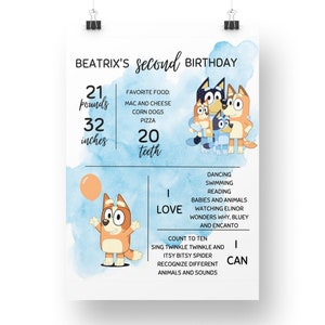 Bluey Birthday Party Stickers, Bluey Birthday Favor Tags Personalized 