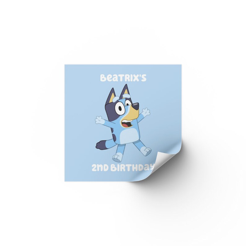 Character stickers bluey inspired party favor digital download bluey theme party decor bingo Bluey themed birthday party