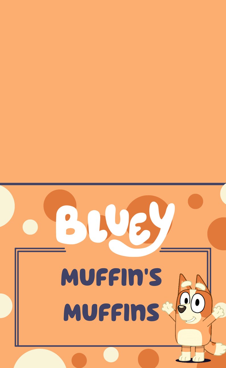 Bluey Printable Food Tent Snack Labels for Bluey and Bingo - Etsy