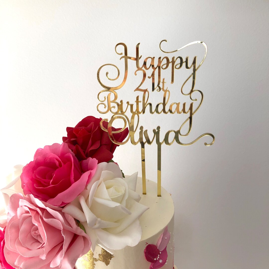 Happy Birthday Customised Cake Topper Acrylic Topper Etsy