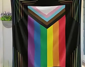 Rainbow Pride Flag Fleece Blanket: Soft Plush Throw, LGBTQ+ Ally Gift