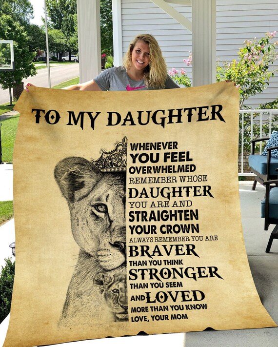 To My Daughter Straighten Your Crown Adorable Fierce Comfortable Warm Blanket Gift From Mom Etsy