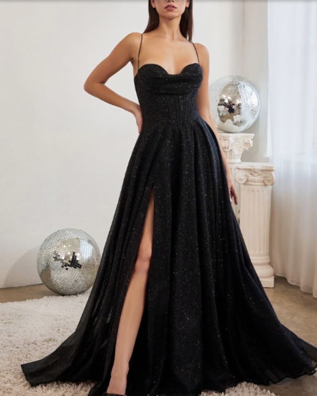 Glitter Dress Formal Gown Prom Bridesmaids Etsy