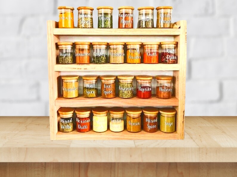 Solid Wood Spice Rack Wall Mount CUSTOM Spice Shelf DIY Etsy