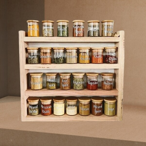 Spice Rack Bottles Etsy