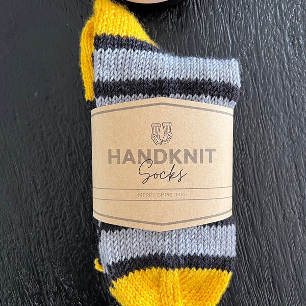 Hand knit Socks label- digital download print your own