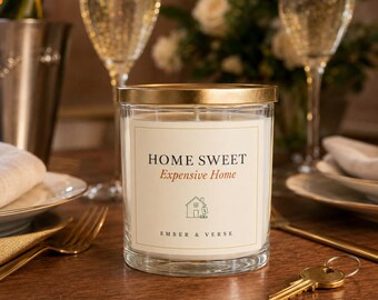 Candela Home Sweet Expensive Home, regalo divertente per l'inaugurazione della casa, regalo per il nuovo proprietario di casa, regalo per la prima casa, regalo per l'agente immobiliare, regalo di chiusura.