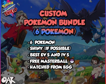 Pokemon Schwert & Schild | 6 benutzerdefinierte Pokemon Bündel | 6 IV's Bereit