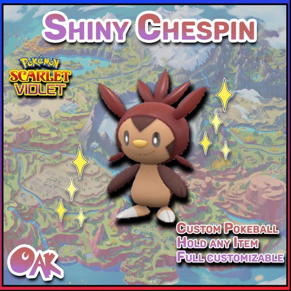 Pokemon Scarlet & Violet | Shiny Chespin | 6 IV's Ready | Fast Trade