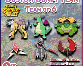 Pokemon Scharlachrot & Violett | 6 Benutzerdefiniertes Konkurrenzteam | 6 IV's Bereit