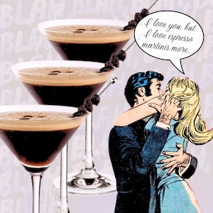 Ik hou van Espresso Martinis Print, Bar Cart Art, Bar Cart Print, Drink Art, Drink Print, Trendy Art, Trendy Print, 11x14 art print