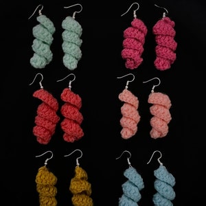 Handmade crochet curly earrings, gift,