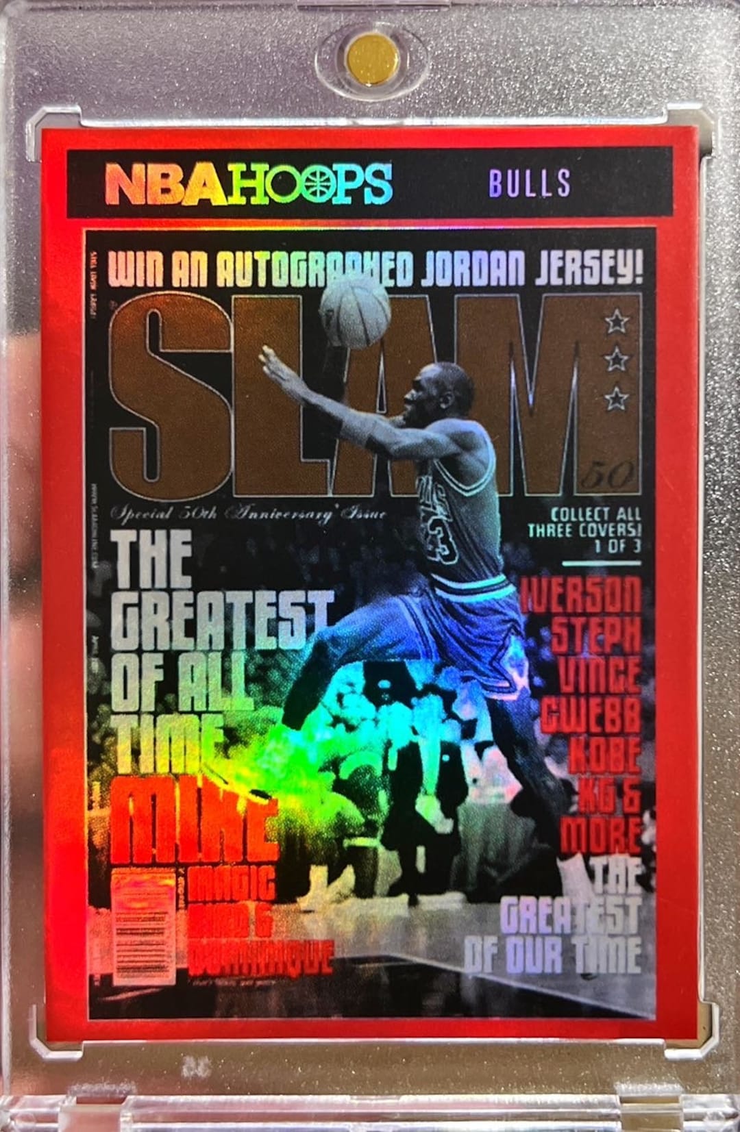 Hoops Michael Jordan Slam Red Holo Custom Basketball Card Etsy