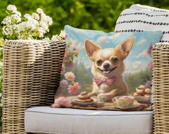 Chihuahua pillow cushion for outdoors for chihuahua lovers dog print