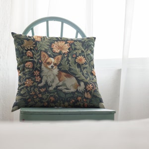 William morris inspired chihuahua pillow