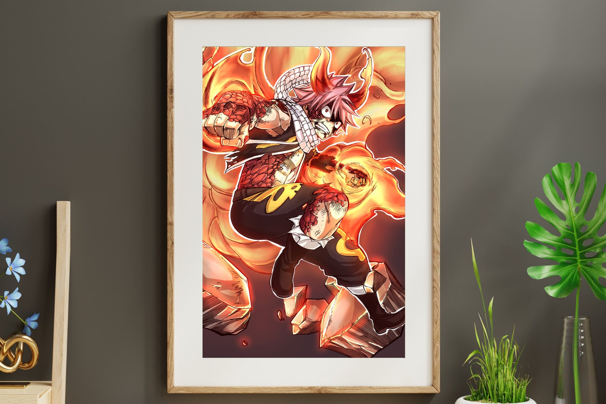 Japanese Anime FAIRY TAIL Poster Natsu Dragneel and Lucy Painting Wall Art  Home Decoration Bar Kawaii