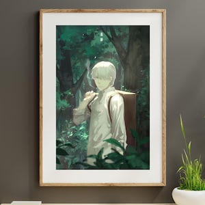 Mushishi Ginko DIGITAL Wallart, Mushishi Wall Art, Mushishi Anime Poster | Printable Anime Wall Art | Manga Wall Art Print
