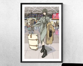 Spy Anime Airport Wallart, Spy Anime Airport Poster | Airport Fashion Anime, Family Anime Wall Art | Gift for Him, Gift for Her, Anime Gift