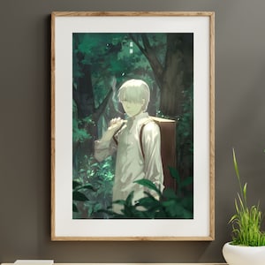 Mushishi Ginko Anime Japanese Poster | Printable Anime Wall Art | Manga Wall Art Print
