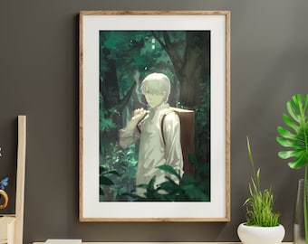 Mushishi Ginko Anime Japanese Poster | Printable Anime Wall Art | Manga Wall Art Print