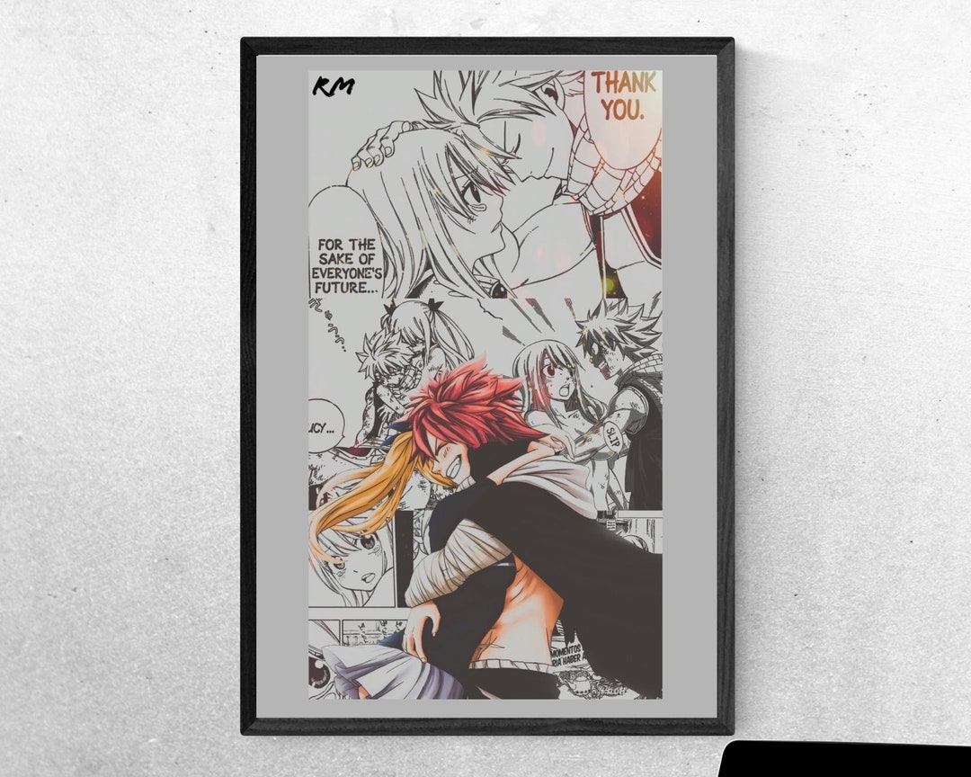 Fairy Tail Nalu Poster, Fairy Tail Anime Wall Art, Printable Anime Art ...