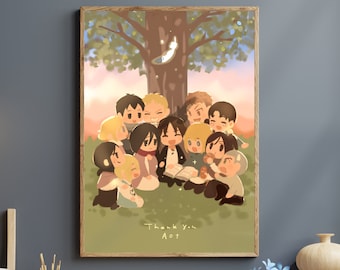Anime Group Wallart | Anime Group Poster, Anime Kids Wallart, Anime Summer Poster, Anime Wall Art | Anime Gift for Him, Gift ForHim, Giftfor