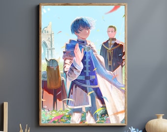 Cartel de Himmel Aisen Heiter, Frieren Wallart, Cartel de Frieren, Impresión de Frieren / Anime de viaje, Anime de aventuras, Anime de mago blanco / Regalo de mago