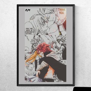 Fairy Tail NaLu Poster, fairy tail anime wall art, printable anime art print, fairy tail manga art, natsu x lucy wall art, anime couple art