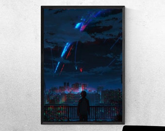 Your Name Comet Split Poster | Your Name Print | Kimi no Na Wa Poster, 君の名は| Japanese Anime Wall Art | minimalist poster walle art