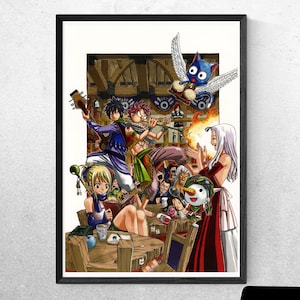 Fairy Tail Guild Poster, fairy tail anime wall art, printable anime art print, fairy tail manga art, fairytail, anime bar wall art