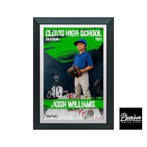 Custom Sports Poster | Baseball Player Premium Design Poster | Personalized For Your Loved One | Boyfriend Poster |  11&quot;x17&quot; Inch