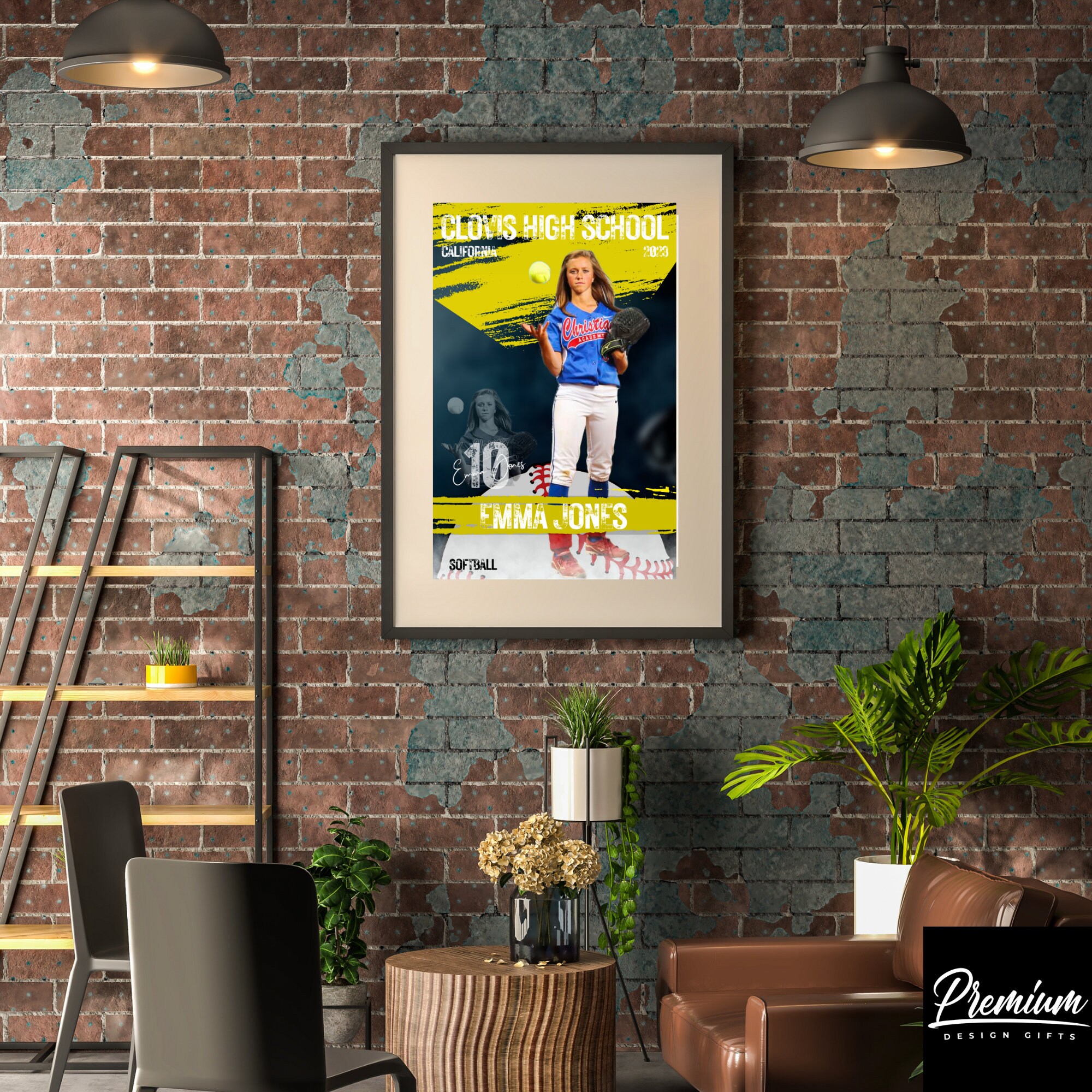 Custom Sports Poster Softball Player Premium Design Poster - Etsy