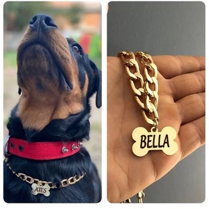 2 Pieces Dog Link Chain Gold Necklace Chain for Dogs ABS Plastic Dog Golden  Collar Chain Puppy Costume for Dogs (10 Inch (25+7 cm))