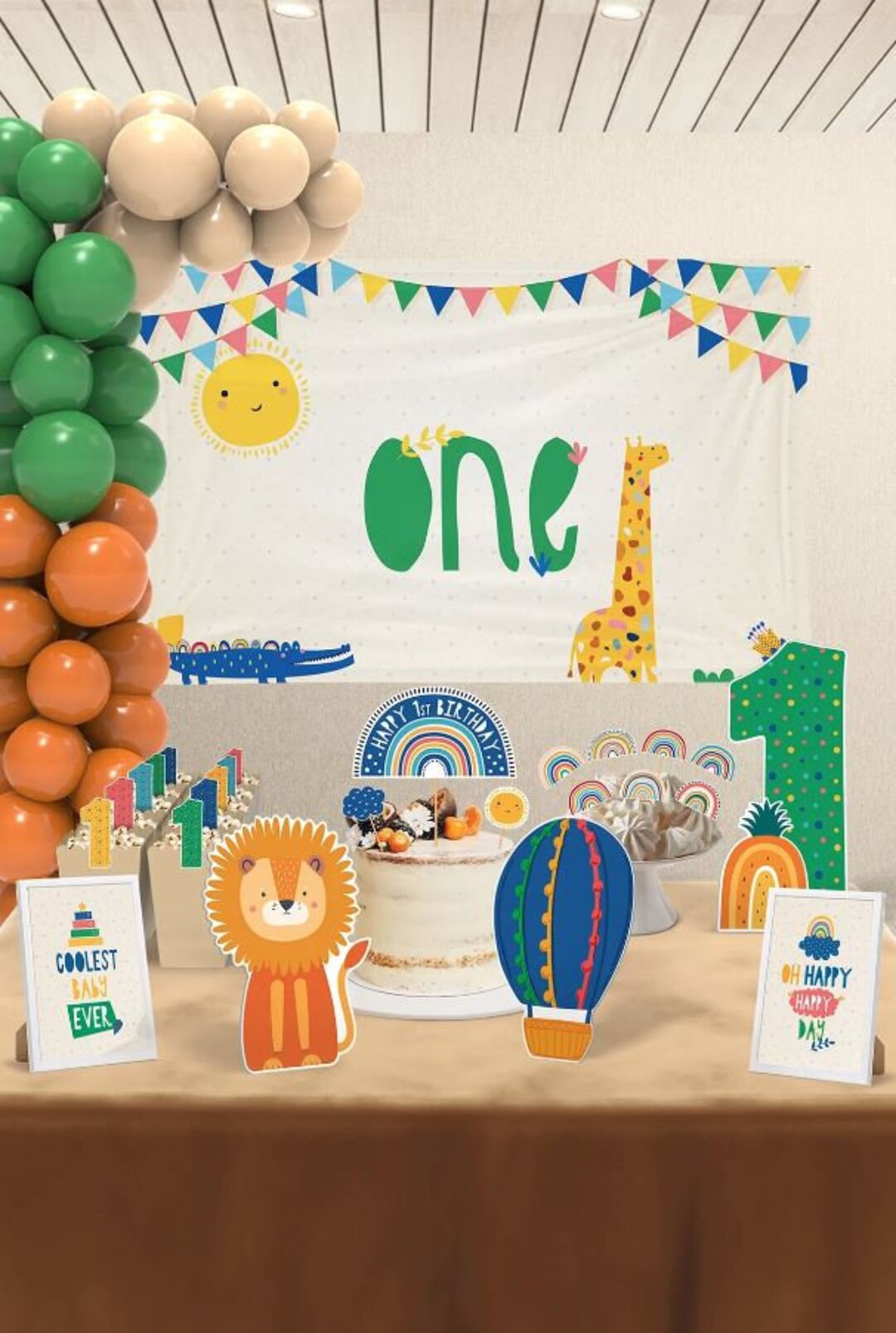 Forest Party Set , 1 Year Old Party Set , Birthday Party , Birtday