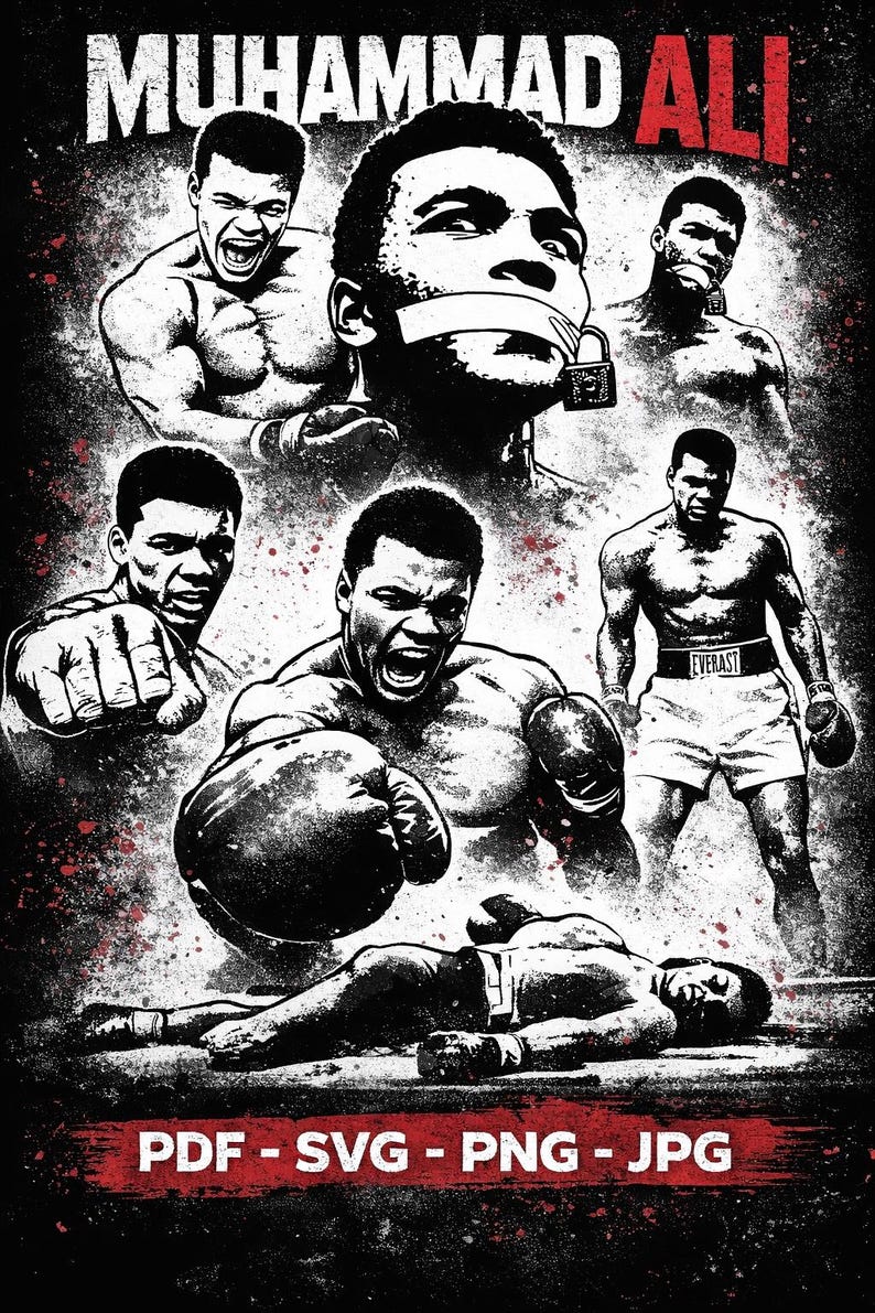 Muhammed Ali Svg-png-jpg-pdf - Etsy
