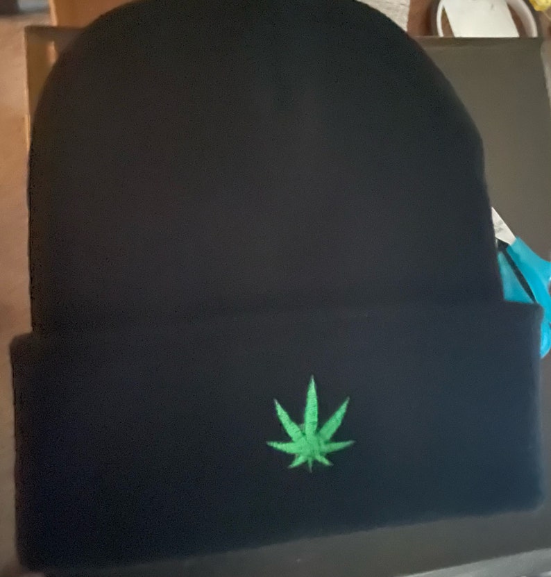 Embroidered Happy Cannabis Leaf Hat, 420 Cannabis Hemp Plant