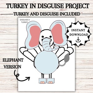 Disguise a Turkey, Turkey in Disguise Printable, Thanksgiving Activities, Thanksgiving Kids Table Activities,  Disguise a Turkey Ideas