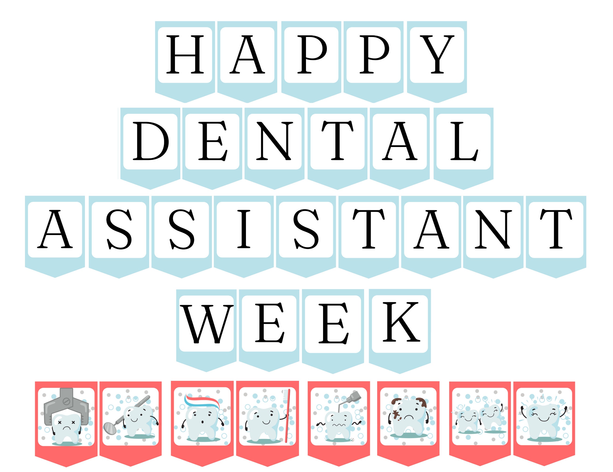 Happy dental assistant week printable banner dental appreciation