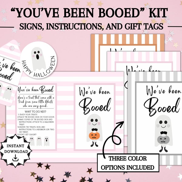 You've Been Booed Printable Halloween Kit, You've Been Booed Sign, Booed Instructions, Boo Printable, You've Been Booed Work Printable