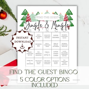 Christmas Jingle Mingle Bingo, Work Holiday Bingo, Office Bingo, Holiday Guest Bingo, Christmas Bingo Printable, Holiday Icebreaker Bingo